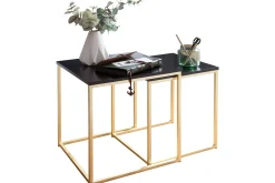 Wohnling Avlastningsbord-Geancarlo Settbord 48 cm 2 Bord Svart,Gull