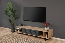 Tv-Benk & Mediabenk-Gersby TV-Benk 160 cm Natur,Grey