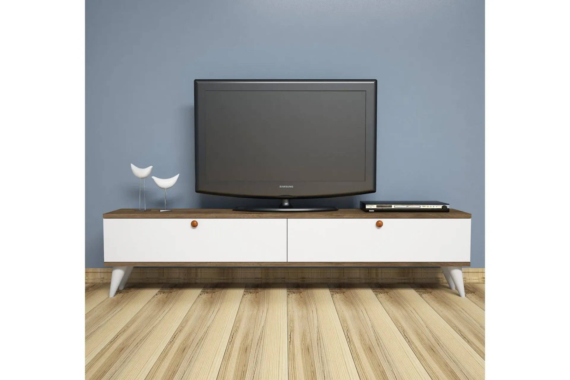 Tv-Benk & Mediabenk-Gersby TV-Benk 160 cm Brun,Hvit