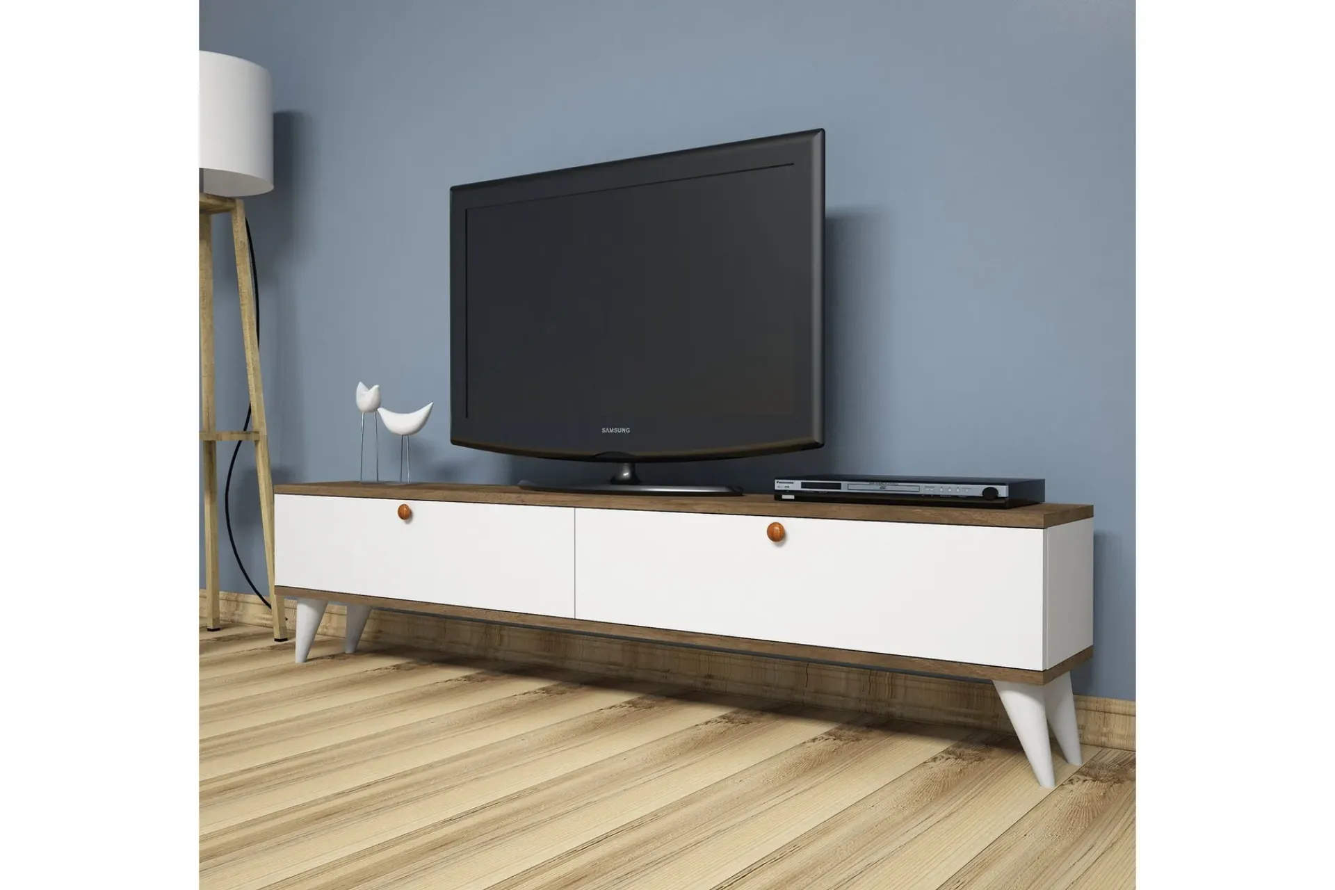 Tv-Benk & Mediabenk-Gersby TV-Benk 160 cm Brun,Hvit