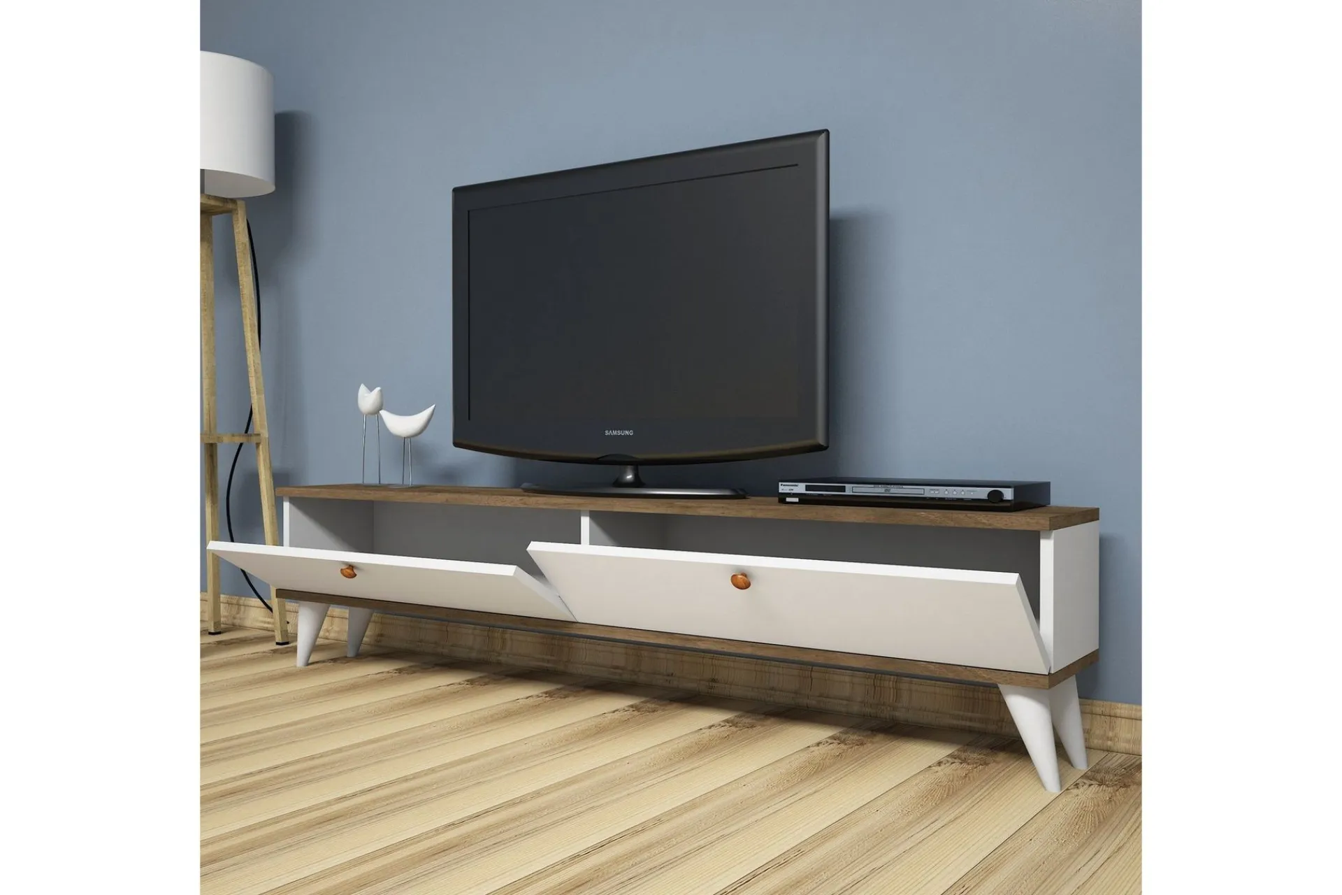 Tv-Benk & Mediabenk-Gersby TV-Benk 160 cm Brun,Hvit