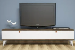 Tv-Benk & Mediabenk-Gersby TV-Benk 160 cm Brun,Hvit