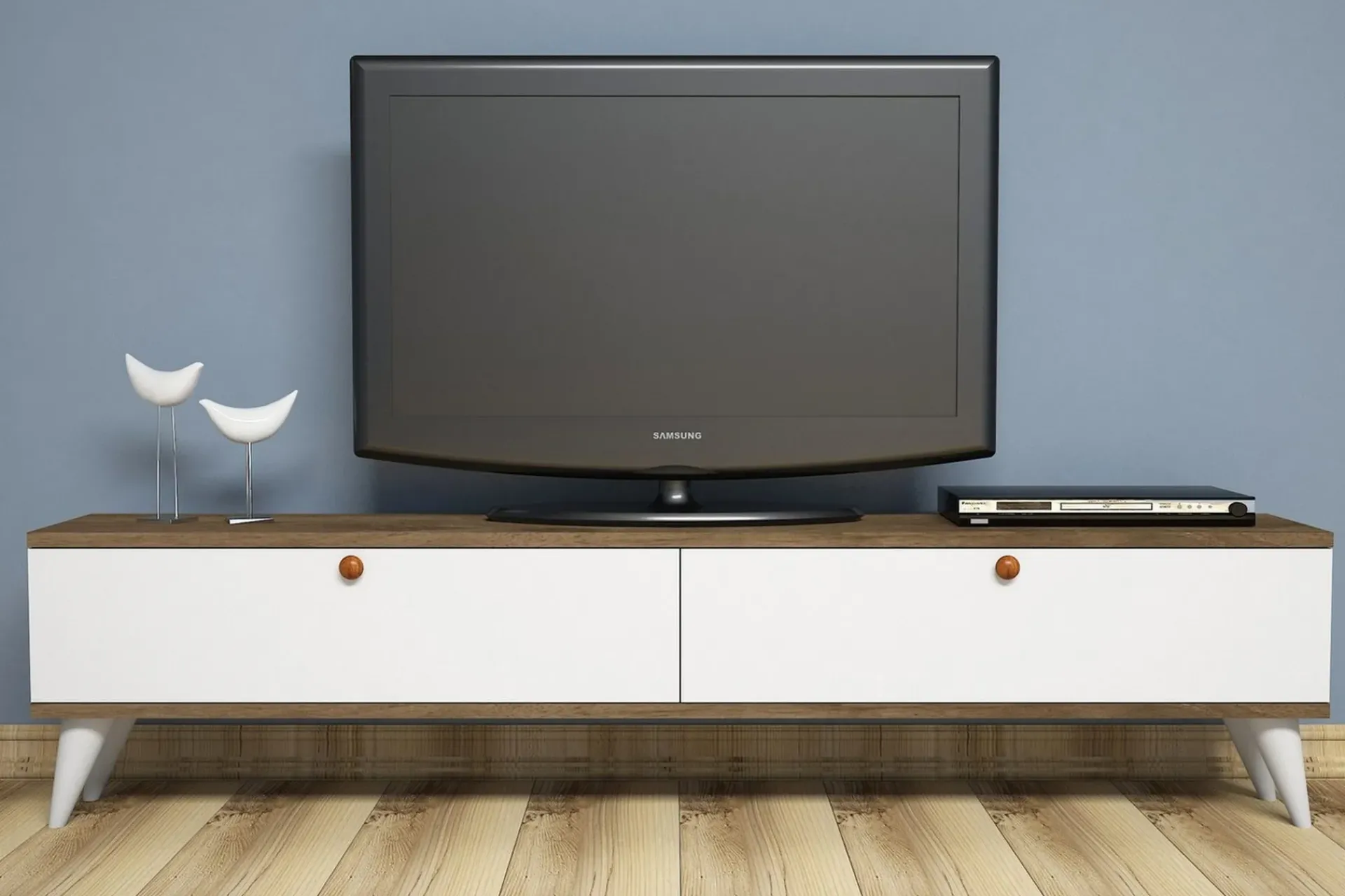 Tv-Benk & Mediabenk-Gersby TV-Benk 160 cm Brun,Hvit