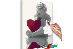 Male Selv-Gjør-det-selv Maleri Angel Red Heart 40x60 cm