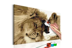 Gjør-det-selv-maleri Lions In Love 60x40 cm