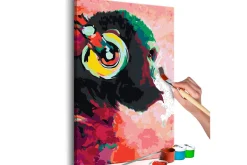 Male Selv-Gjør-det-selv-maleri Monkey In Headphones 40x60 cm
