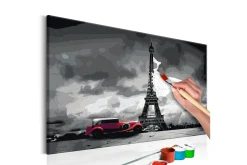 Male Selv-Gjør-det-selv-maleri Paris Red Limousine 60x40 cm