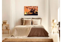 Male Selv-Gjør-det-selv Maleri Savannah Giraffes & Elephants 60x40