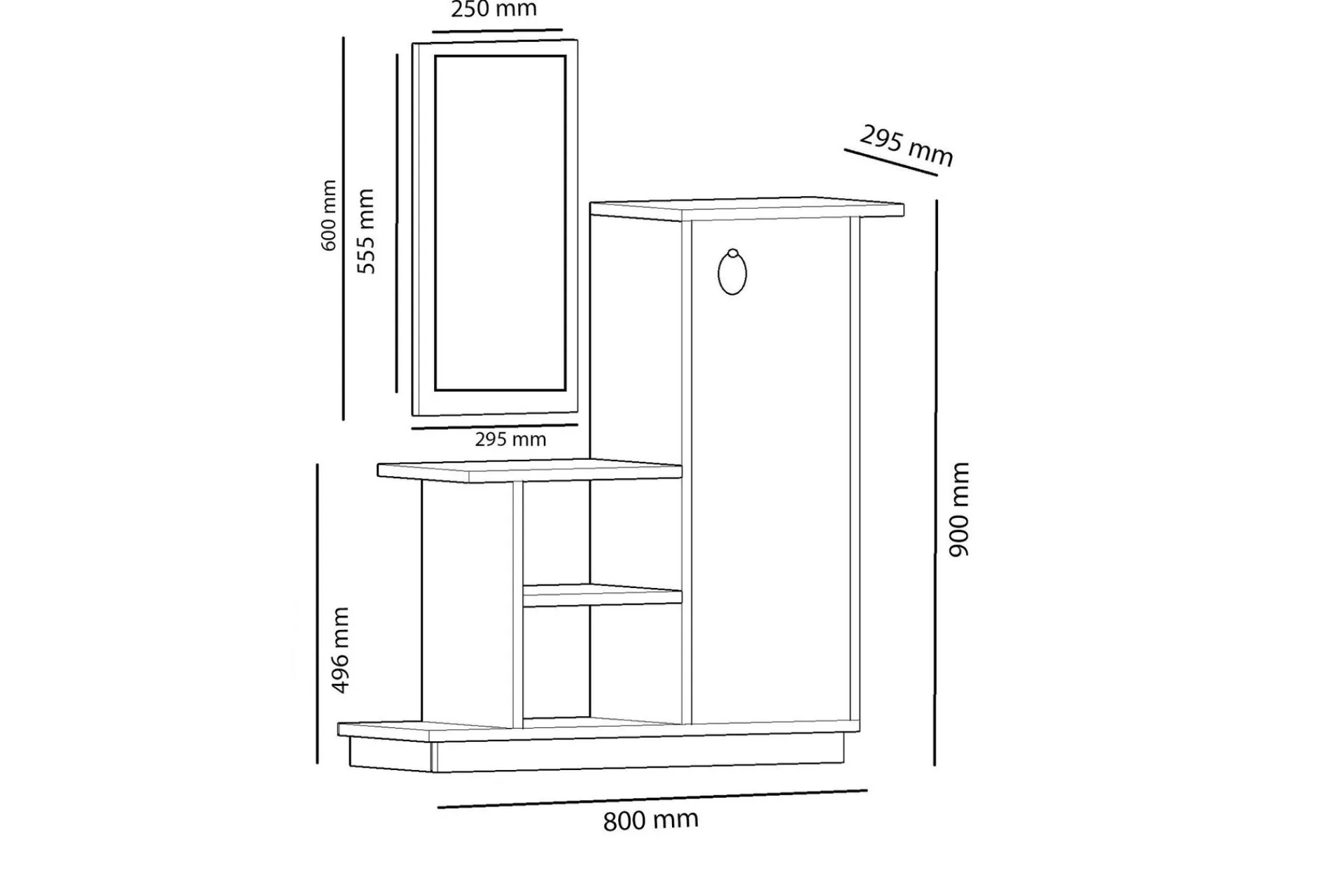 Sideboard & Skjenker-Glatton Sideboard 80 cm Natur,Antracit