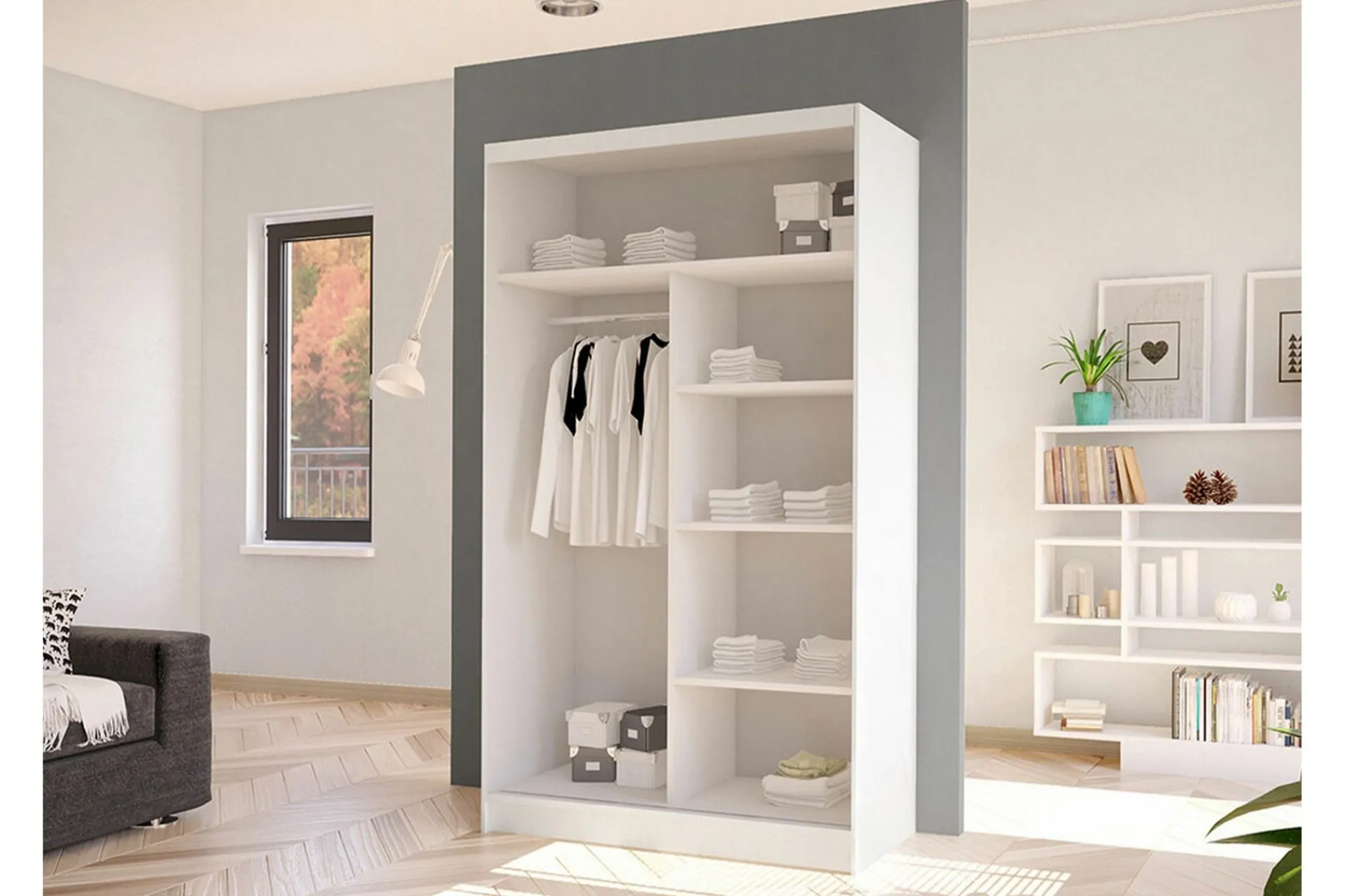 Garderober & Garderobesystem-Glenmore Garderob m. Spegel White Hvit