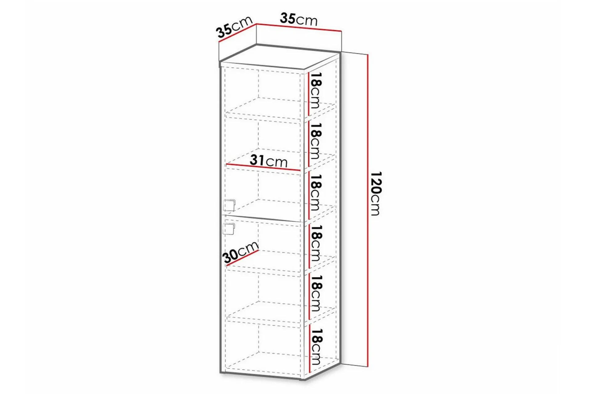 Concept 55 Glenndale Högskåp Badrum 120 cm White