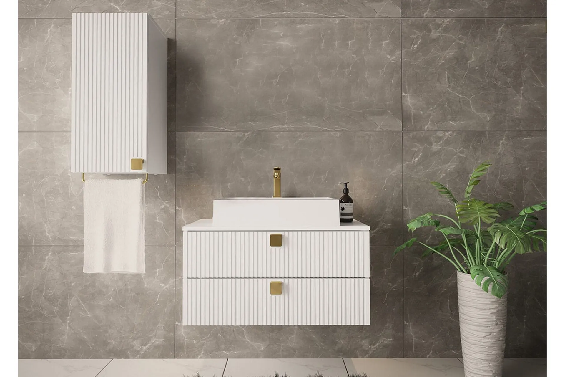 Concept 55 Baderom|Kjøkken & Vaskerom-Glenndale Høyskap Baderom 73 cm Hvit