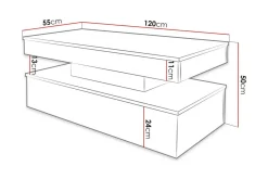 Concept 55 Sminkebord & Toalettbord|Sofabord-Glenndale Soffbord 55 cm White Hvit