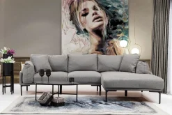 Sofa Med Sjeselong-Glenure Sofa m. Divan 4-seters Grey
