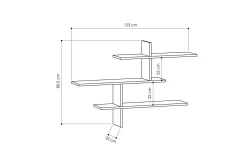 Hattehylle|Hjørnehylle-Glenure Vegghylle 123 cm Eik