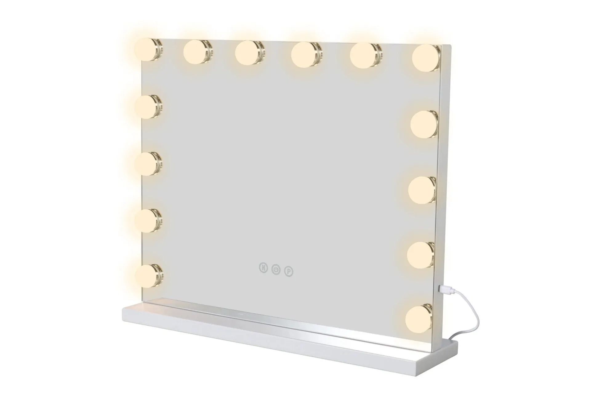 Glow Sminkespeil på fot 50 cm med LED belysning/lamper Hollywood speil