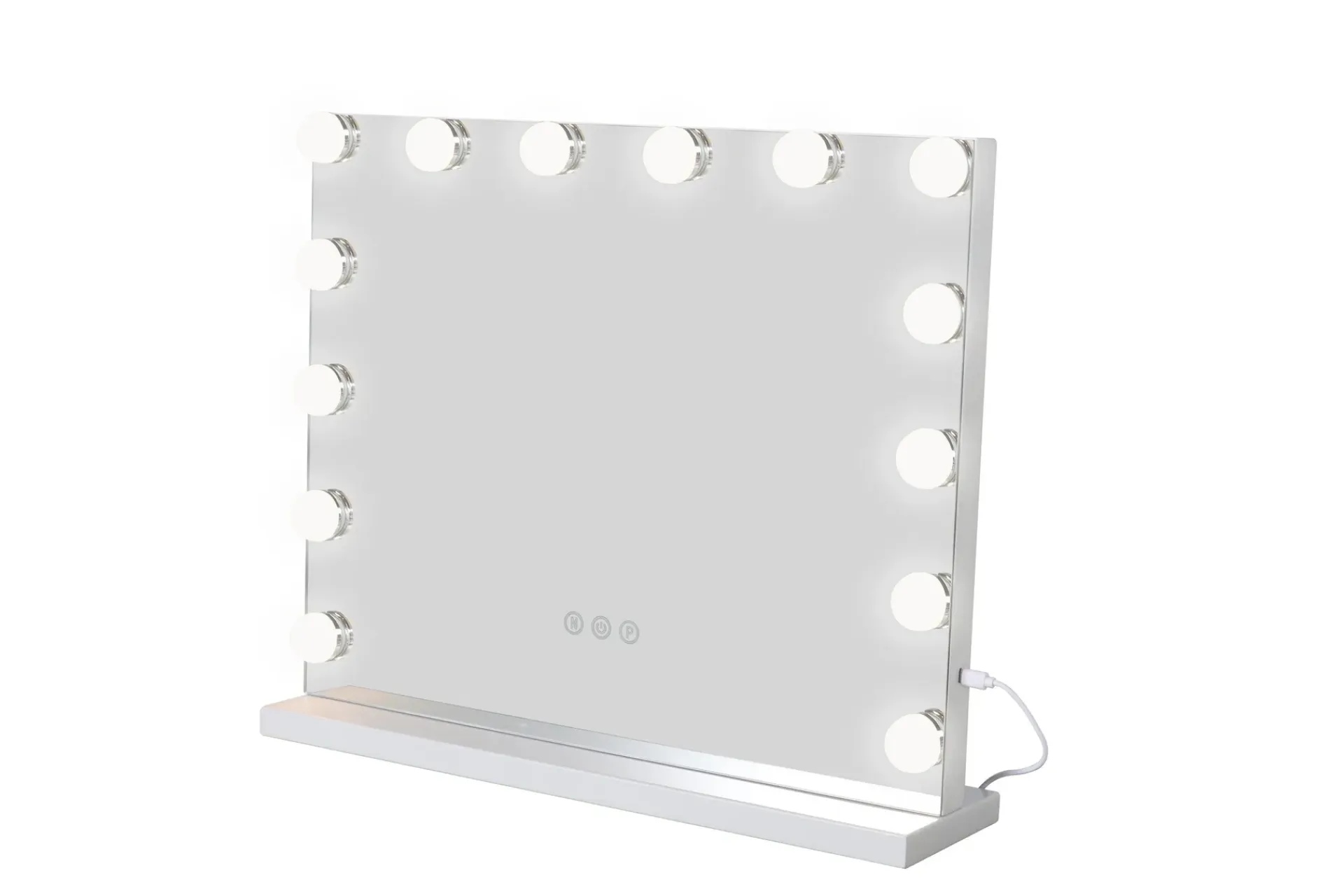 Glow Sminkespeil på fot 50 cm med LED belysning/lamper Hollywood speil