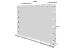 Glow Stor Sminkespeil 80 cm med belysning lamper - Hollywood speil med USB-lading