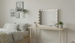 Glow Stor Sminkespeil 80 cm med belysning lamper - Hollywood speil med USB-lading