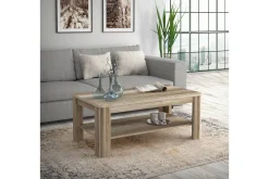 Sofabord-Gomon Sofabord 110 cm med Oppbevaringshylle Brun