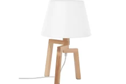 Nattbordslampe|Bordlampe-Gorgona Bordlampe 42 cm E14 Lett ved,Hvit