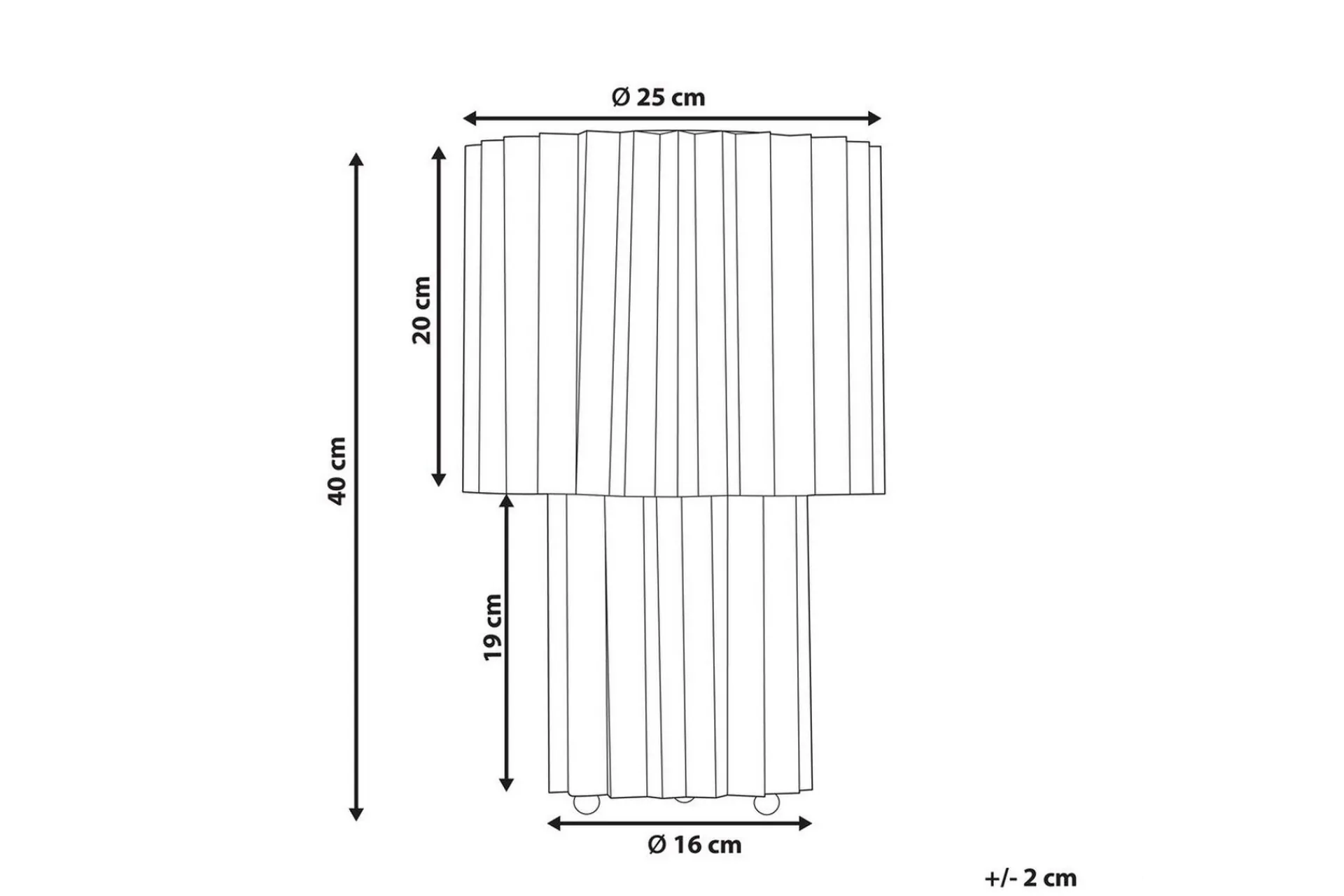 Nattbordslampe|Bordlampe-Gozocap Bordlampe 40 cm E27 Hvit