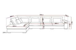 Scandinavian Choice Velour Sofa & Fløyel Sofa|Sofa Med Sjeselong-Grande 5-seters Sofa med Sjeselong Venstre Mørkegrå