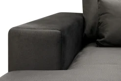 Scandinavian Choice Velour Sofa & Fløyel Sofa-Grande 5-seters U-Sofa med Divan Venstre Mørkegrå