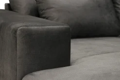 Scandinavian Choice Velour Sofa & Fløyel Sofa-Grande 5-seters U-Sofa med Divan Venstre Mørkegrå