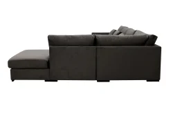 Scandinavian Choice Velour Sofa & Fløyel Sofa-Grande 5-seters U-Sofa med Divan Venstre Mørkegrå