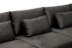 Scandinavian Choice Velour Sofa & Fløyel Sofa-Grande 5-seters U-Sofa med Divan Venstre Mørkegrå