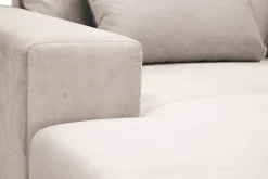 Scandinavian Choice Velour Sofa & Fløyel Sofa|U-Sofa-Grande Stor 7-seters U-Sofa med Divan Venstre Beige