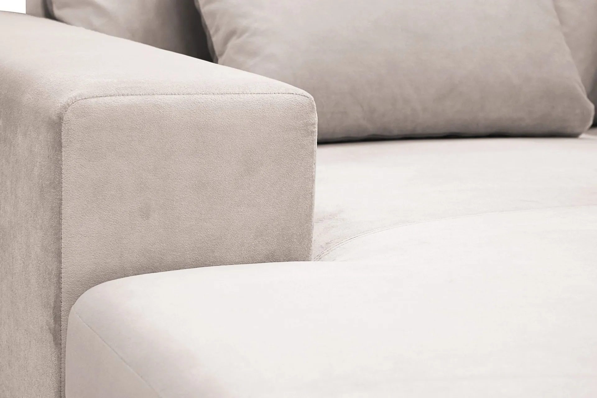 Scandinavian Choice Velour Sofa & Fløyel Sofa|U-Sofa-Grande Stor 7-seters U-Sofa med Divan Venstre Beige