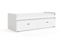 Basic Home Sengeramme & Sengestamme-Granvik Sengeramme 90x200 cm uttrekkbar med ekstraseng og oppbevaring inkludert 2 madrasser Vit