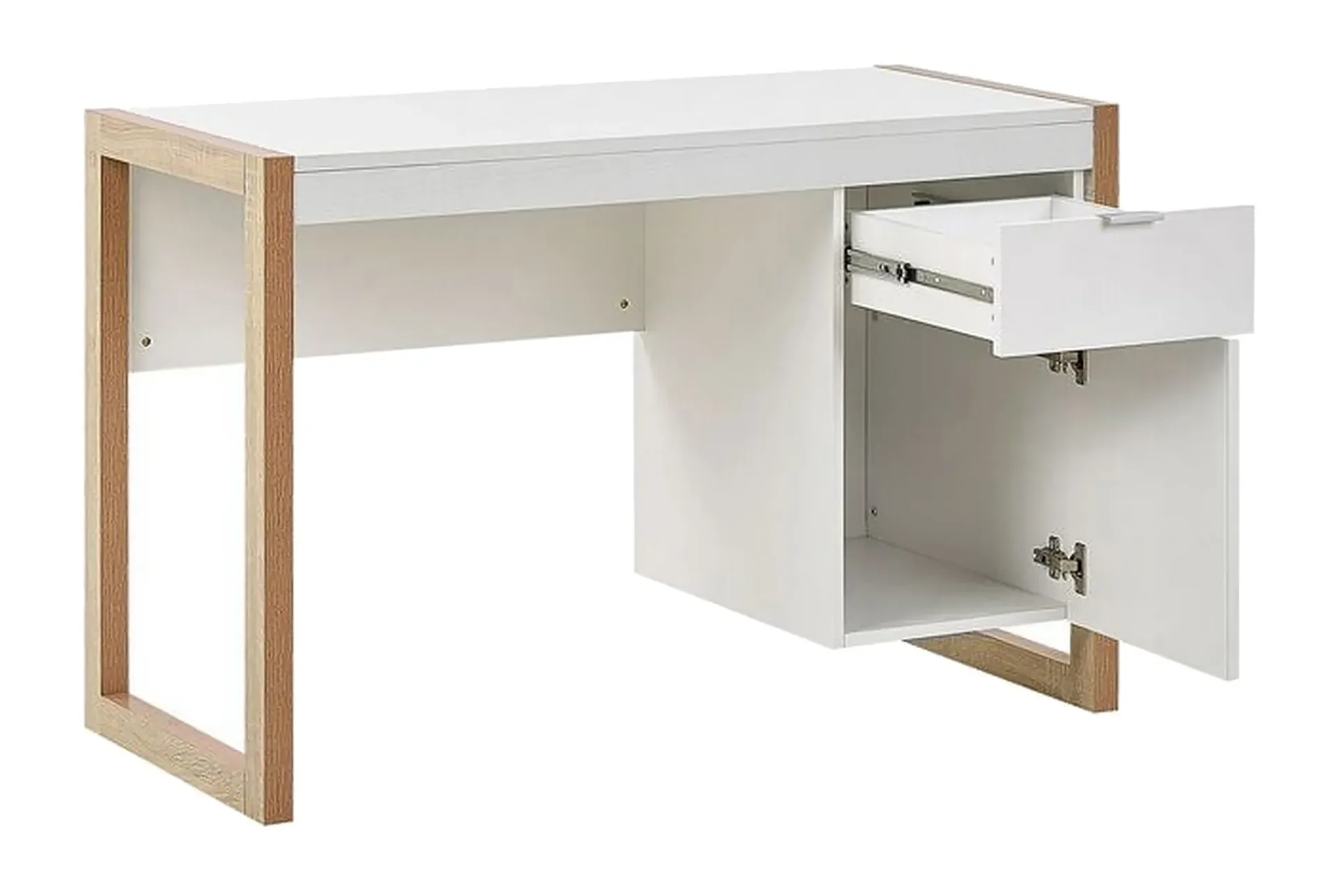 Kontorbord-Graysburg Skrivebord 110 cm med Oppbevaring Hvit