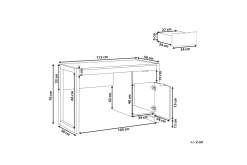 Kontorbord-Graysburg Skrivebord 110 cm med Oppbevaring Hvit