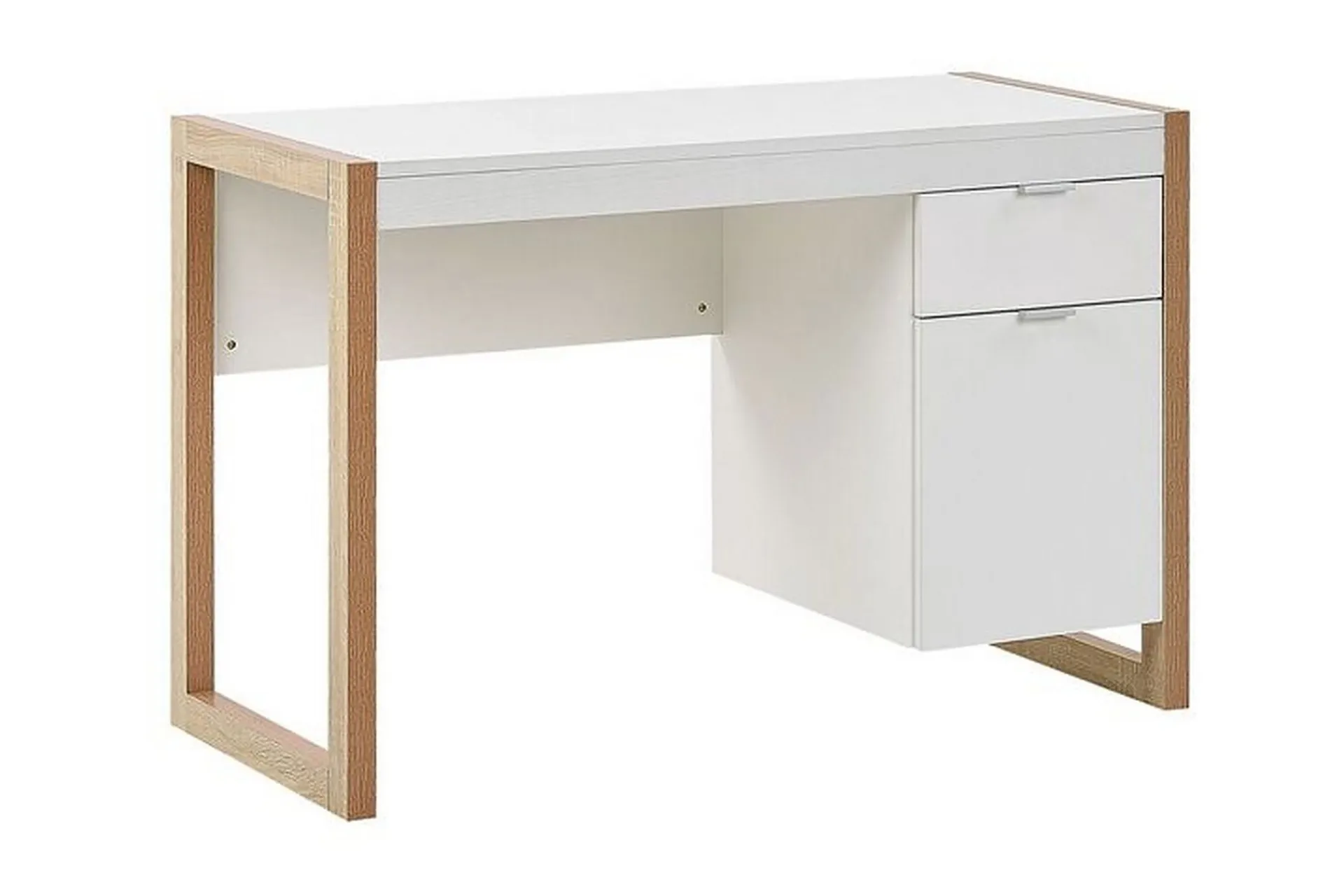 Kontorbord-Graysburg Skrivebord 110 cm med Oppbevaring Hvit