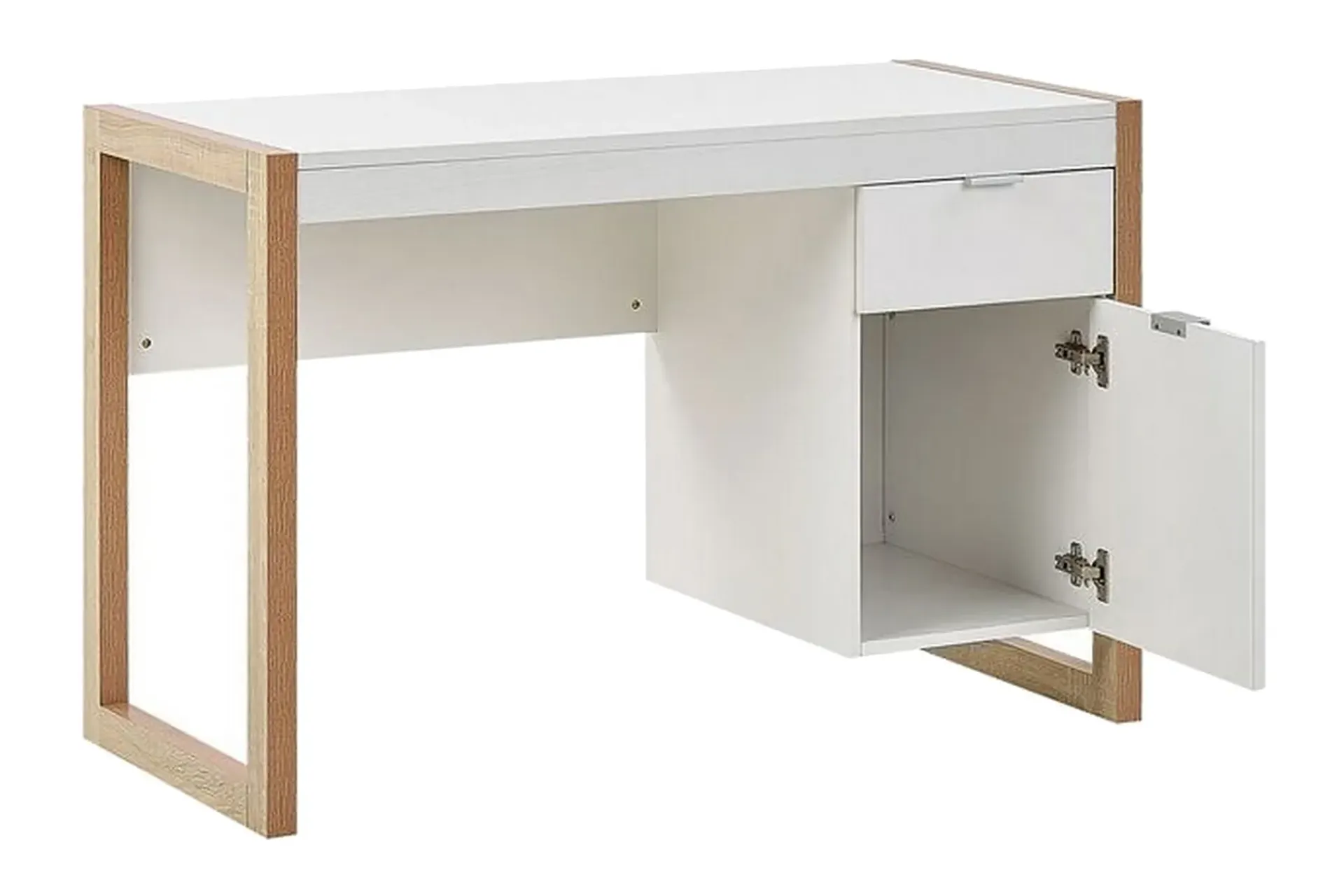 Kontorbord-Graysburg Skrivebord 110 cm med Oppbevaring Hvit