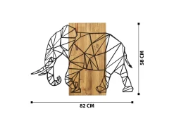 Skilt-Great Elephant Veggdekor Svart/Valnøtt
