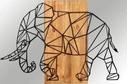 Skilt-Great Elephant Veggdekor Svart/Valnøtt