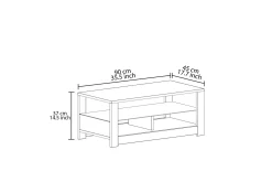 Sofabord-Griselda Sofabord 90 cm Hvit,Eik