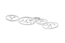Trio Lighting Groovy LED-Taklampe 4-os Matthvit/Krom