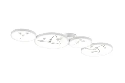 Trio Lighting Groovy LED-Taklampe 4-os Matthvit/Krom