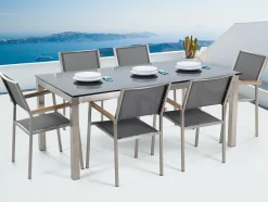 Spisegrupper Hage-Grosseto Hagegruppe Med Bord + 6 Stoler Svart