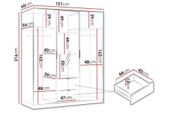 Garderober & Garderobesystem-Gudelia Garderobeskap 151x216 cm Hvit