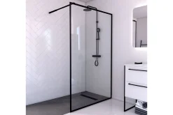 Baderom-Gullebo Glassvegg 200 cm Svart