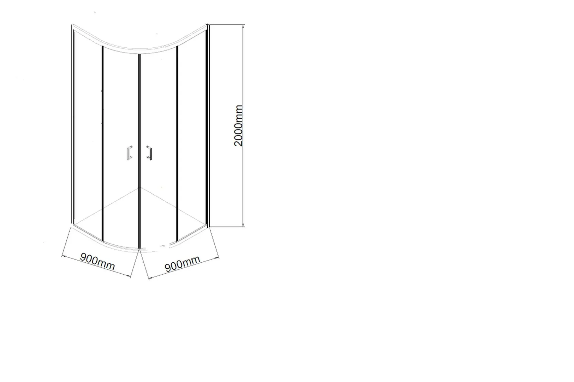 Gullebo Glassvegg 200 cm