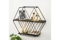 Vegghylle-Gullugso Vegghylle 15x60 cm 2- pk Valnöt,Svart