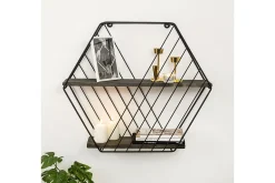 Vegghylle-Gullugso Vegghylle 15x60 cm 2- pk Valnöt,Svart
