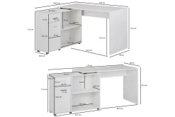 Wohnling Kontorbord-Gulshan skrivebord 120 cm Hvit
